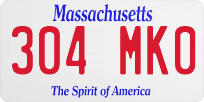 MA license plate 304MK0
