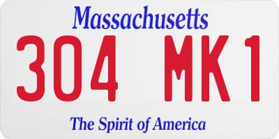 MA license plate 304MK1