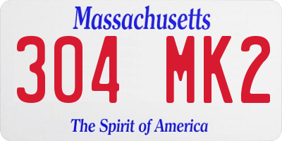 MA license plate 304MK2