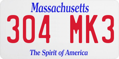 MA license plate 304MK3