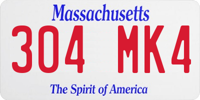MA license plate 304MK4