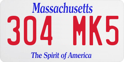 MA license plate 304MK5