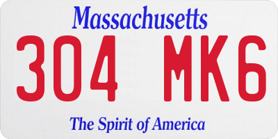 MA license plate 304MK6
