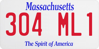 MA license plate 304ML1