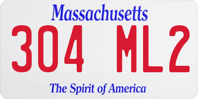 MA license plate 304ML2