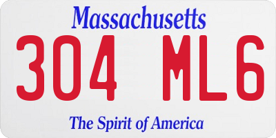 MA license plate 304ML6