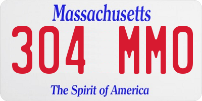 MA license plate 304MM0