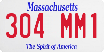 MA license plate 304MM1