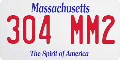MA license plate 304MM2