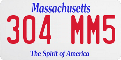 MA license plate 304MM5
