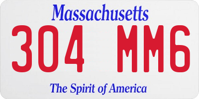 MA license plate 304MM6
