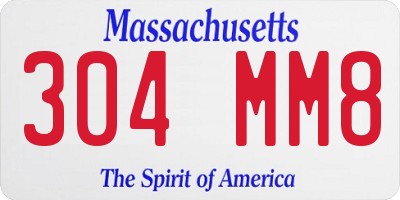 MA license plate 304MM8