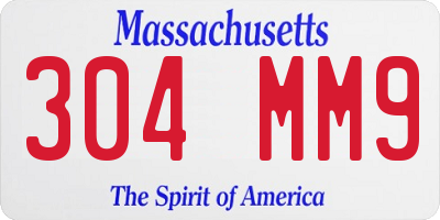 MA license plate 304MM9