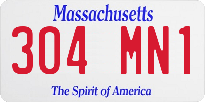 MA license plate 304MN1