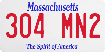 MA license plate 304MN2