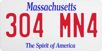 MA license plate 304MN4