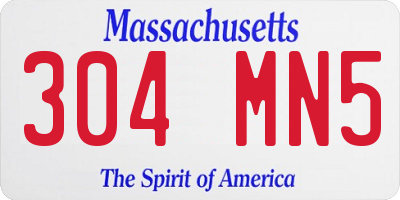 MA license plate 304MN5