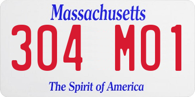 MA license plate 304MO1