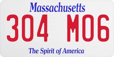 MA license plate 304MO6