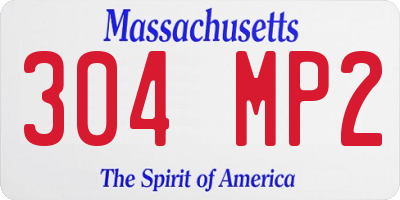 MA license plate 304MP2