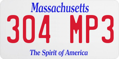 MA license plate 304MP3