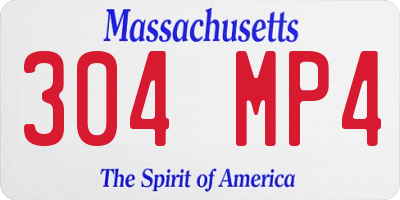 MA license plate 304MP4