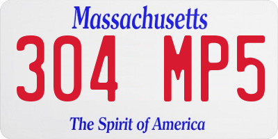 MA license plate 304MP5