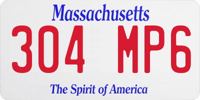 MA license plate 304MP6