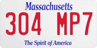 MA license plate 304MP7