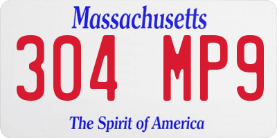 MA license plate 304MP9