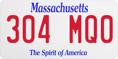 MA license plate 304MQ0