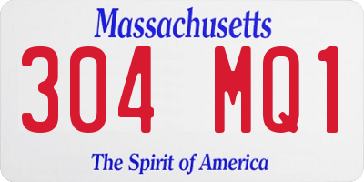 MA license plate 304MQ1