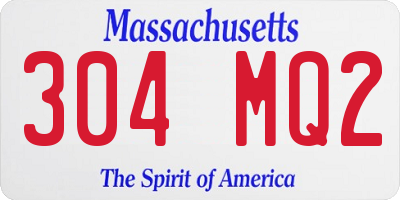 MA license plate 304MQ2