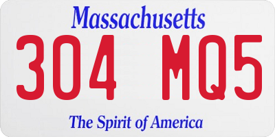 MA license plate 304MQ5