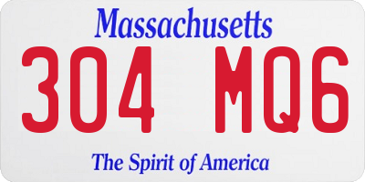 MA license plate 304MQ6