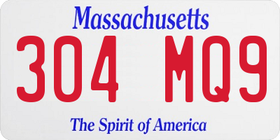 MA license plate 304MQ9