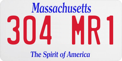 MA license plate 304MR1