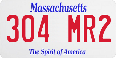 MA license plate 304MR2