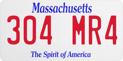 MA license plate 304MR4