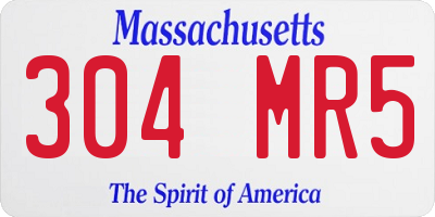 MA license plate 304MR5