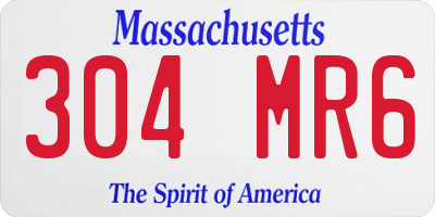 MA license plate 304MR6
