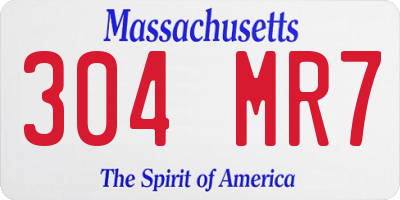 MA license plate 304MR7