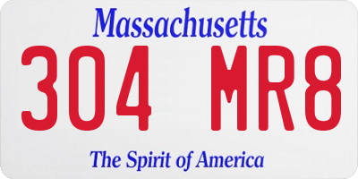 MA license plate 304MR8