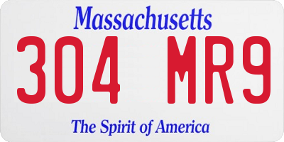 MA license plate 304MR9