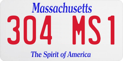 MA license plate 304MS1