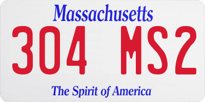 MA license plate 304MS2