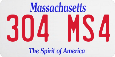 MA license plate 304MS4