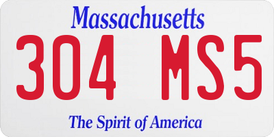 MA license plate 304MS5