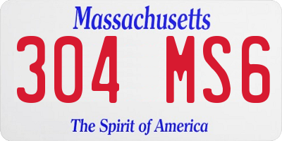 MA license plate 304MS6