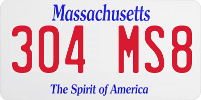 MA license plate 304MS8